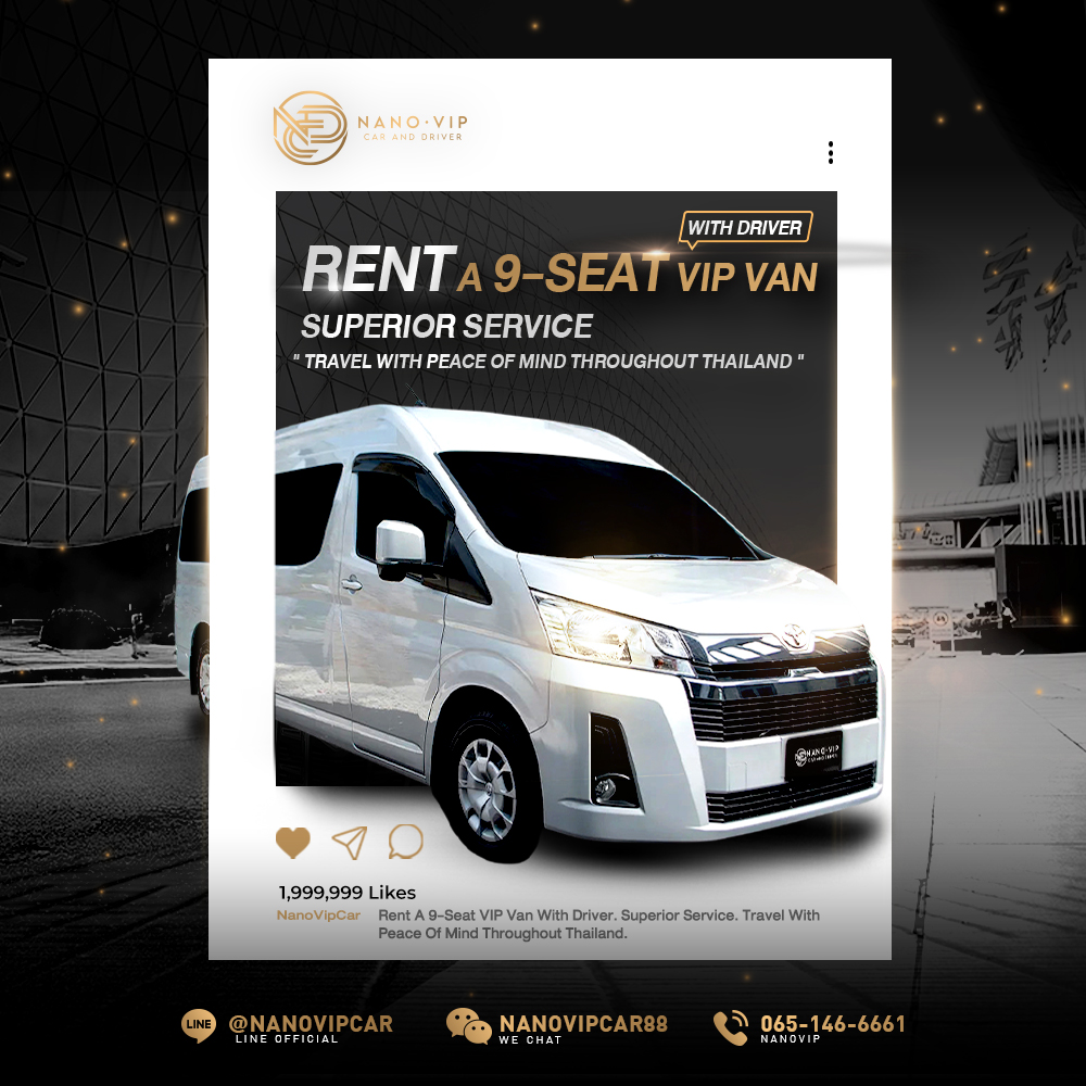Rent VIP 9-Seater Van with Chauffeur – Travel in Luxury Across Thailand