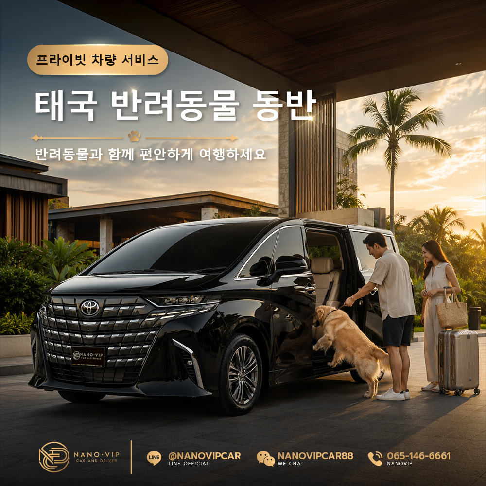 태국 반려동물 동반 프라이빗 차량 서비스: 사랑하는 반려동물과 편안한 여행